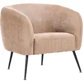 Racine Accent Chair in Linen Beige Chenille Fabric
