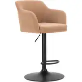 Prescott Bar Stool in Tan Vegan Leather & Black Steel