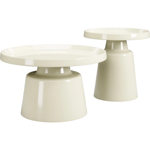 Beurre 2-Piece Coffee Table Set in Ivory Powder Coated Steel