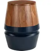 Tornos Side Table in Walnut Finish & Deep Blue Acacia Wood