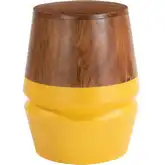 Tornos Side Table in Walnut Finish & Yellow Acacia Wood