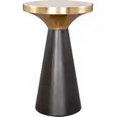 Obsidian Side Table in Multicolor Marble, Electroplated & Black Iron