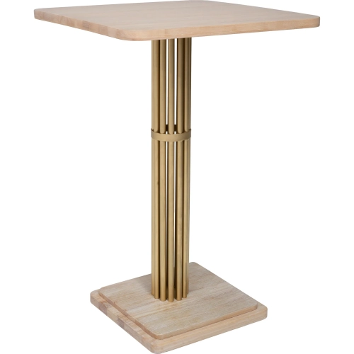 Wilou 28" Square Bar Table in Oak Veneer & Steel