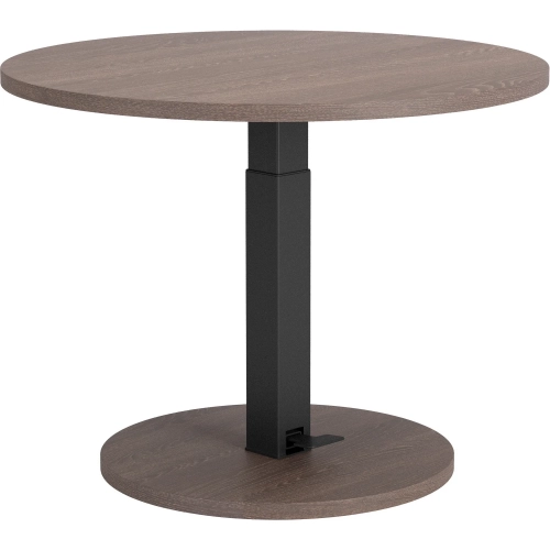 Hawley 31.50" Round Adjustable Height Dining Table in Walnut Finish Veneer