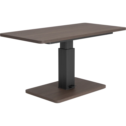 Brule 47" Adjustable Height Dining Table in Walnut Wood Veneer & Black