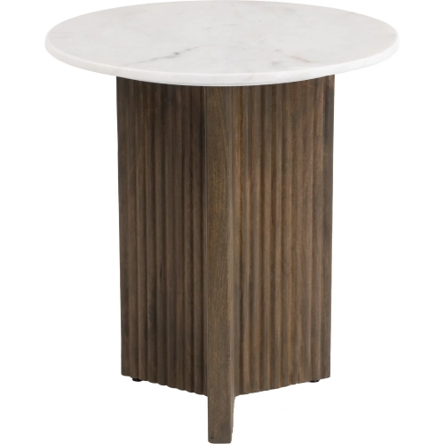 Tailo Side Table in White & Brass