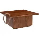 Omaga Storage Coffee Table in Walnut Finish Mango Wood & Jute Rope