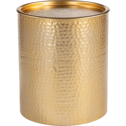 Coldveil Storage Side Table in Hammered Gold
