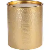 Coldveil Storage Side Table in Hammered Gold