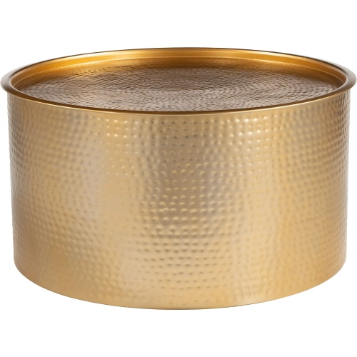Coldveil Storage Coffee Table in Hammered Gold
