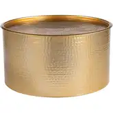Coldveil Storage Coffee Table in Hammered Gold