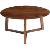 Macaria Coffee Table in Walnut Finish Mango Wood