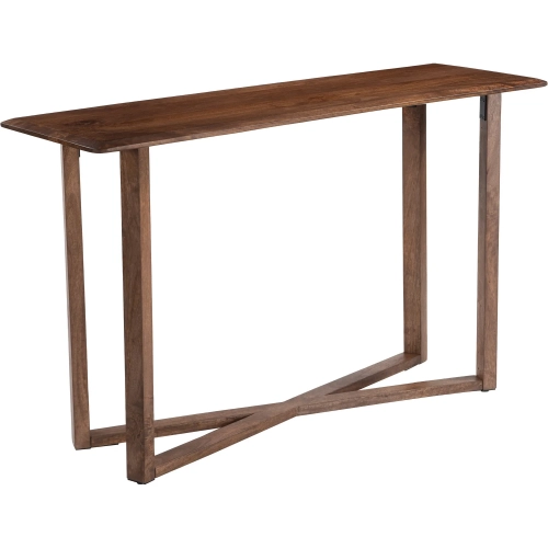 Macaria Console Table in Walnut Finish Mango Wood