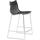 Beaufort Counter Stool in Black Wood & Chrome Steel (Set of 2)