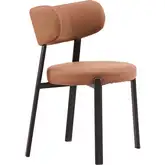 Prairie Dining Chair in in Brown Vegan Leather & Black Steel (Set of 2)