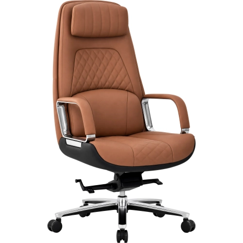 Cordelia Office Chair in Brown Vegan Leather
