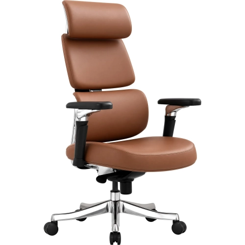 Portia Office Chair in Brown Vegan Leather