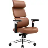 Portia Office Chair in Brown Vegan Leather