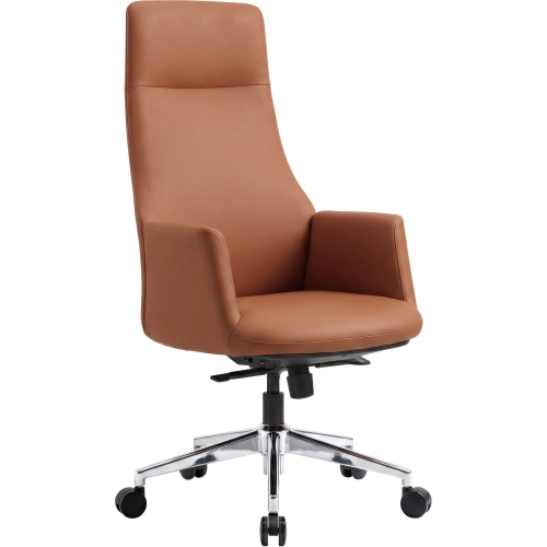 Cleopatra Office Chair in Brown Vegan Leather