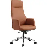 Cleopatra Office Chair in Brown Vegan Leather