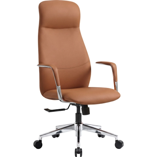 Rosalind Office Chair in Brown Vegan Leather