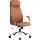 Rosalind Office Chair in Brown Vegan Leather