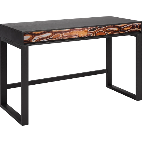 Aremi Desk in Multicolor Brown & Black MDF
