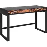Aremi Desk in Multicolor Brown & Black MDF