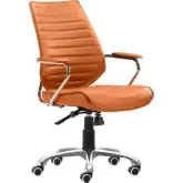 Enterprise Office Chair in Terracotta Leatherette with Chrome