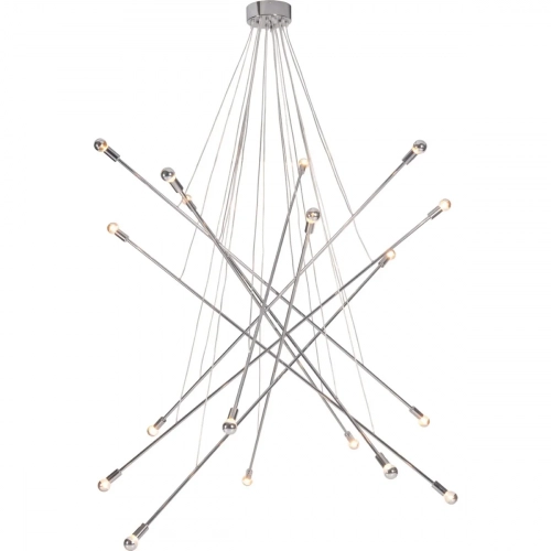 Belief Ceiling Lamp in Chrome with Half Chrome Bulbs