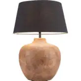 Basil Table Lamp in Natural Ceramic & Black Fabric Shade