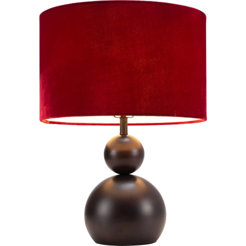 Shobu Table Lamp in Black Steel & Red Fabrc Shade