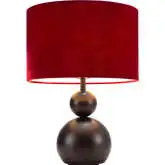 Shobu Table Lamp in Black Steel & Red Fabrc Shade