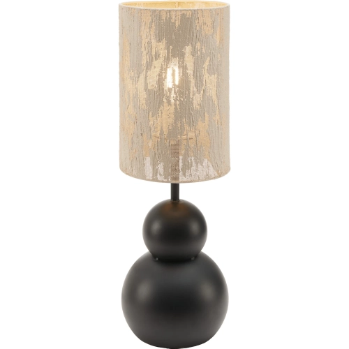 Pupen Table Lamp in Black Steel & Beige Shade