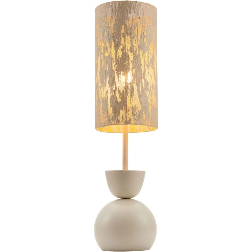 Gochi Table Lamp in Beige Shade & White Steel