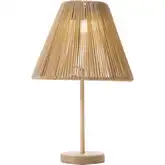 Lumika Solar Table Lamp in Beige Synthetic Rattan Weave