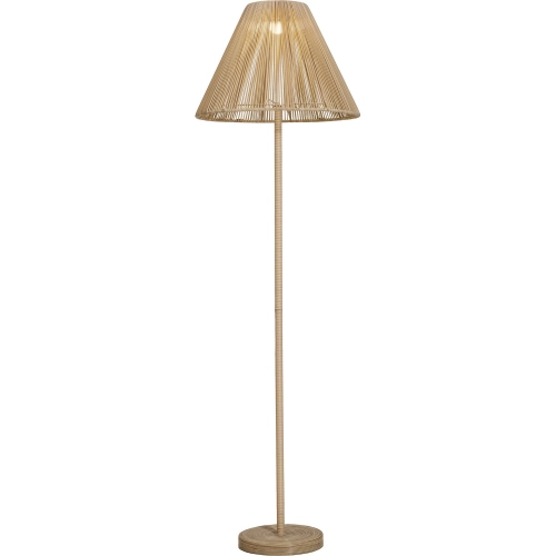 Lumika Solar Floor Lamp in Beige Synthetic Rattan Weave