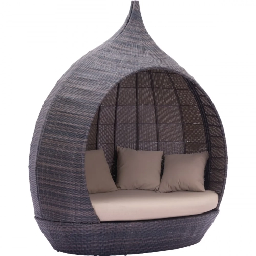 Martinique Beach II Daybed in Brown with Beige Sunproof Fabric