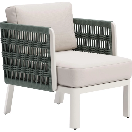 Horizon Outdoor Sofa in Gray Fabric & Black Weave