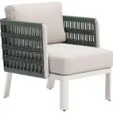 Horizon Outdoor Sofa in Gray Fabric & Black Weave