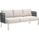 Sunbath Outdoor Dining Chair in Off White Fabric & Aluminum (Set of 2)