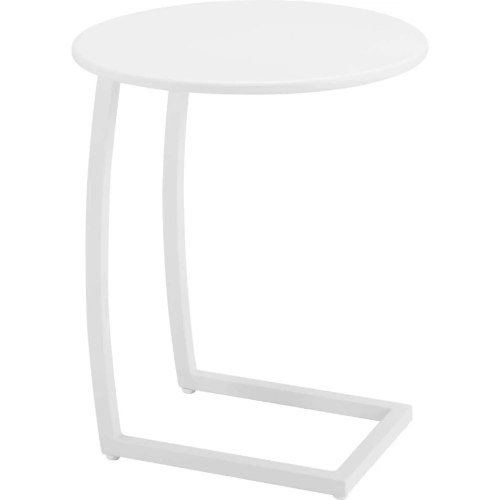 Noga Outdoor End Table in White Aluminum