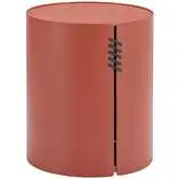 Bayu Outdoor Side Table in Brown Faux Wood Aluminum