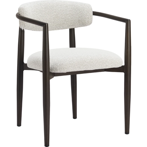 Midori Outdoor Dining Chair in White Fabric & Black Aluminum