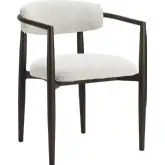 Midori Outdoor Dining Chair in White Fabric & Black Aluminum