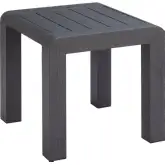 Rolig Outdoor Side Table in Black Aluminum