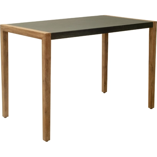 Kata Outdoor 55" Counter Dining Table in Gray Faux Concrete & Brushed Wood