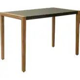 Kata Outdoor 55" Counter Dining Table in Gray Faux Concrete & Brushed Wood