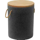 Beban Outdoor Side Table in Natural & Graphite Black Faux Concrete