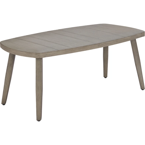 Foret Outdoor Coffee Table in Brown Faux Wood Aluminum